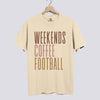 Weekends Coffee Football Comfort Colors Tee Unisex - Ivory