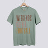 Weekends Coffee Football Comfort Colors Tee Unisex - Bay