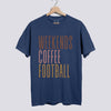 Weekends Coffee Football Comfort Colors Tee Unisex - Denim
