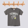Retro Tennis Girl Pink Bow Comfort Colors Youth Tee - Pepper