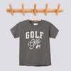 Retro Golf Girl Pink Bow Comfort Colors Youth Tee - Pepper