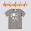 Retro Golf Girl Pink Bow Comfort Colors Youth Tee - Grey
