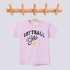 Retro Softball Girl Pink Bow Comfort Colors Youth Tee - Orchid