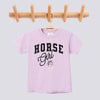 Retro Horse Girl Pink Bow Comfort Colors Youth Tee - Orchid
