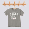 Retro Cheer Girl Pink Bow Comfort Colors Youth Tee - Grey