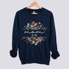 Personalized Floral Sweatshirt - Custom Name & Est. Date - Navy
