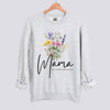 Personalized Floral Mama Sweatshirt - Add Kids Names - Ash