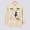 Cute Ghost and Black Cat Sweatshirt - Sand