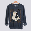 Cute Ghost and Black Cat Sweatshirt - Dark Heather