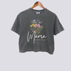 Personalized Floral Mama Comfort Colors Crop Top - Add Kids Names - Pepper