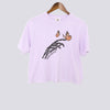Mystical Monarch Butterfly Skeleton Hand Comfort Colors Crop Top - Orchid