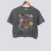 Boho Wildflowers Comfort Colors Crop Top - Pepper