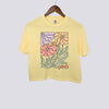 Retro floral Boho Comfort Colors Crop Top - Butter