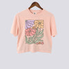 Retro floral Boho Comfort Colors Crop Top - Peachy