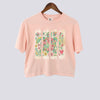 Floral Sea Turtle Brushstroke Comfort Colors Crop Top - Peachy