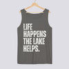 Life Happens The Lake Helps Comfort Colors Tank Top - Pepper