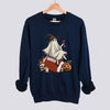 Retro Ghost Football Witch Sweatshirt - Navy
