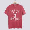 That’s My Girl Cheer Comfort Colors Shirt - Personalized Name on Back - Crimson