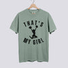 That’s My Girl Cheer Comfort Colors Shirt - Personalized Name on Back - Bay