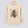 Halloween Patchwork Ghost and Black Cat Sweatshirt - Sand