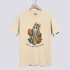 Retro Patchwork Ghost Football Comfort Colors Tee - Ivory