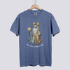 Retro Patchwork Ghost Baseball Comfort Colors Tee - Blue Jean