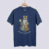 Retro Patchwork Ghost Baseball Comfort Colors Tee - Denim