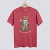 Retro Patchwork Ghost Baseball Comfort Colors Tee - Crimson