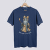 Retro Patchwork Ghost Hockey Comfort Colors Tee - Denim