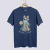 Retro Patchwork Ghost Volleyball Comfort Colors Tee - Denim