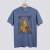 Cute Patchwork Ghost and Dog Comfort Colors Tee - Blue Jean