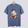 Retro Ghost Football Witch Comfort Colors Tee - Blue Jean