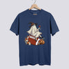 Retro Ghost Football Witch Comfort Colors Tee - Denim