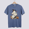 Retro Ghost Golf Witch Comfort Colors Tee - Blue Jean