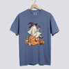 Retro Ghost Basketball Witch Comfort Colors Tee - Blue Jean