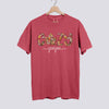 Comfort Colors Retro Patchwork Cozy Season Tee - Crimson