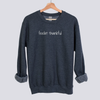 Minimalist 'Feelin’ Thankful' Sweatshirt - Dark Heather