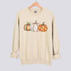 Retro Patchwork Pumpkin Sweatshirt - Sand