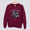 Thankful and Gobbly Patchwork Turkey Sweatshirt - Maroon