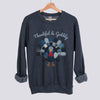 Thankful and Gobbly Patchwork Turkey Sweatshirt - Dark Heather