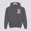 Personalized Pink Bow Soccer Youth Hoodie - Dark Heather