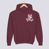 Personalized Pink Bow Soccer Youth Hoodie - Maroon