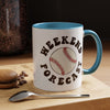 Weekend Forecast Baseball Mug - Light Blue