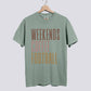Weekends Coffee Football Comfort Colors Tee Unisex