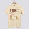 Weekends Coffee Volleyball Comfort Colors Tee Unisex - Ivory
