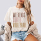 Weekends Coffee Volleyball Comfort Colors Tee Unisex