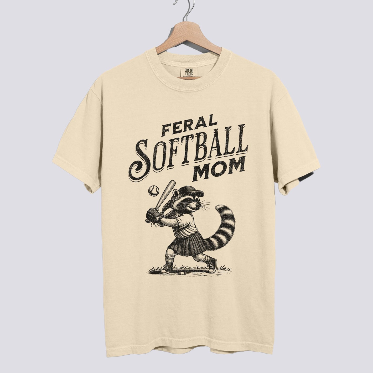 Feral Softball Mom Comfort Colors Tee