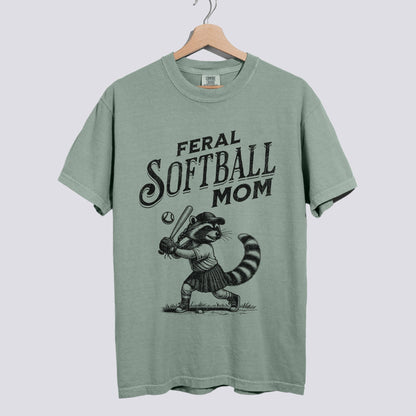 Feral Softball Mom Comfort Colors Tee