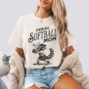 Feral Softball Mom Comfort Colors Tee