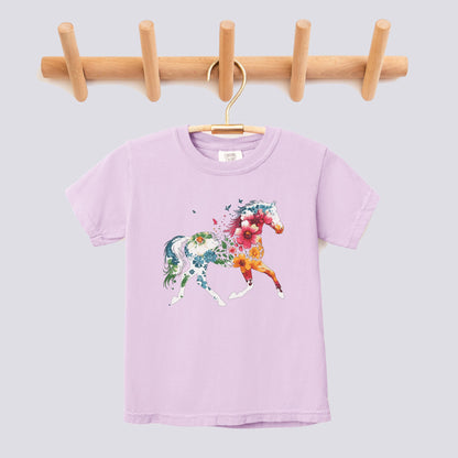 Floral Horse Comfort Colors Youth Shirt
